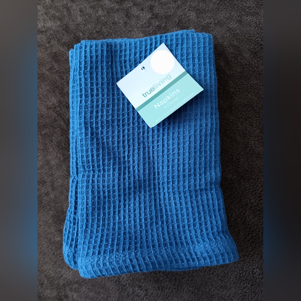 True Living 4pc Blue Napkins